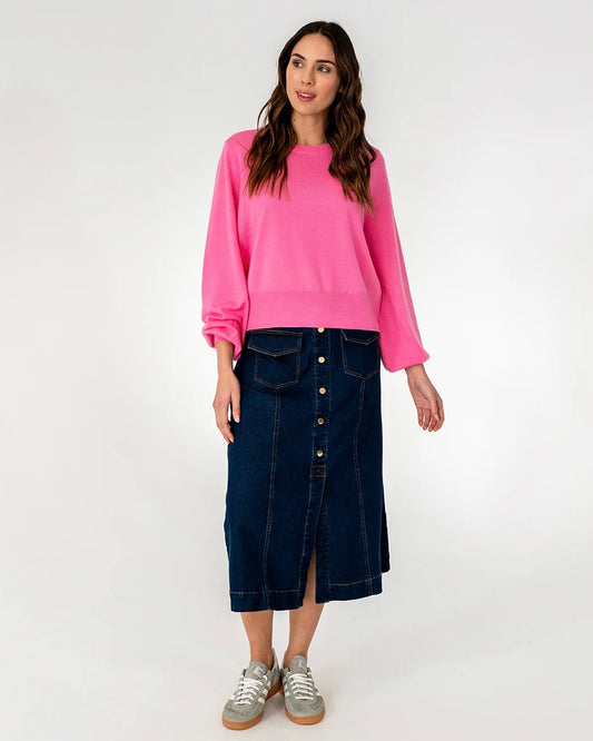 Elms and King Morton Skirt Dark Denim