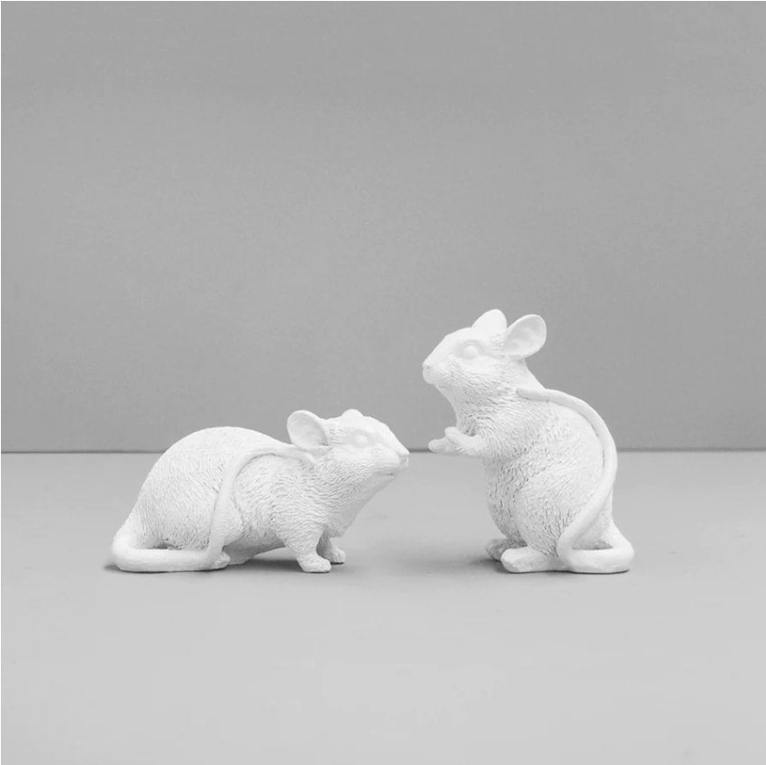 White Moose Mouse Twin Set