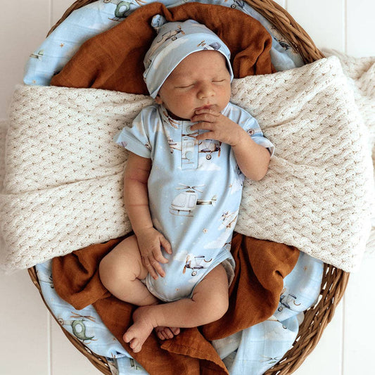 Taking Flight Short Sleeve Organic Bodysuit: Newborn (0000)