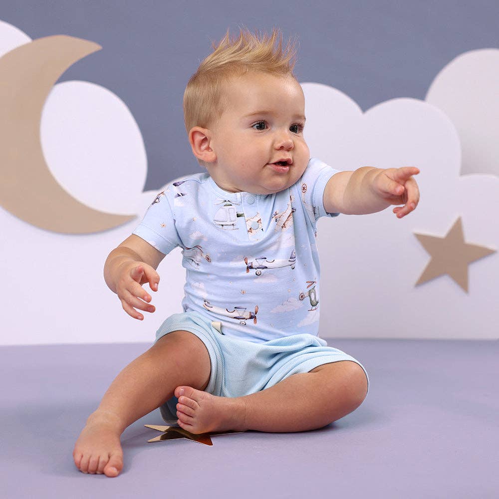 Taking Flight Short Sleeve Organic Bodysuit: Newborn (0000)
