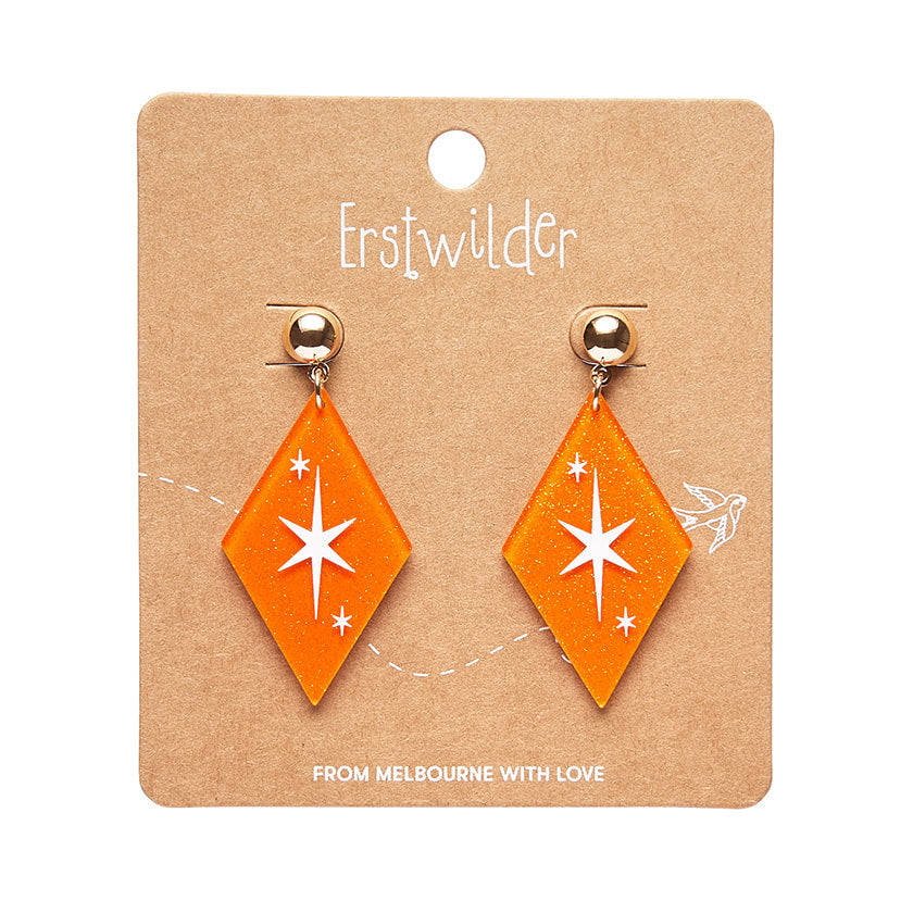 Atomic Diamond Drop Earrings - 4 colours available