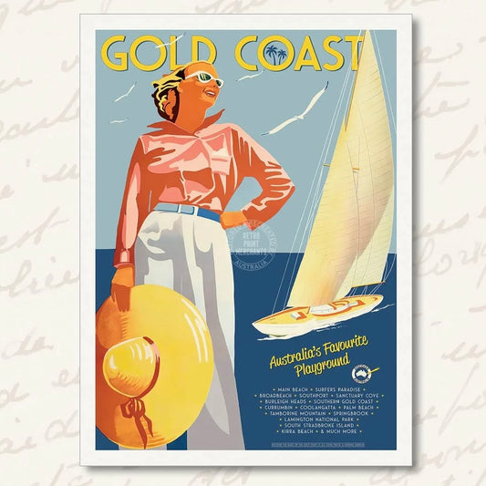 Retro Print Gold Coast Card 946
