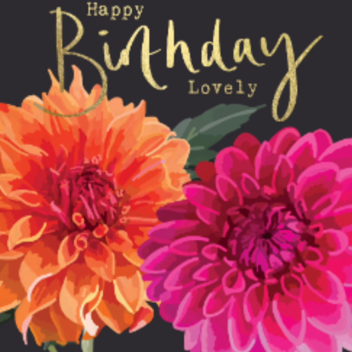 Sarah Kelleher Happy Birthday Lovely Botanical Golds Card