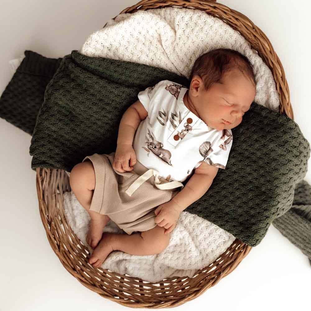 Koala Short Sleeve Organic Bodysuit: Newborn (0000)