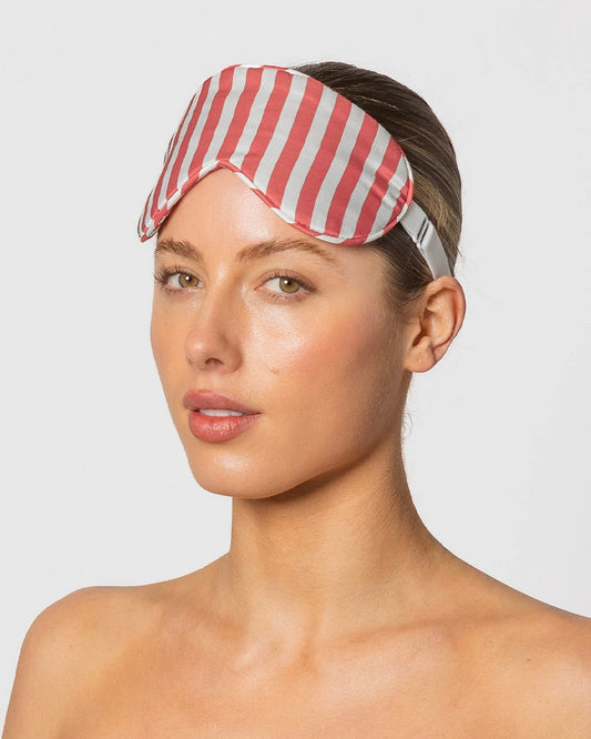 Eye Mask - Pink Cabana Stripe