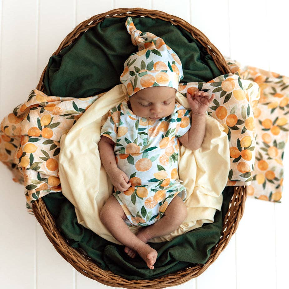 Citrus Squeeze Short Sleeve Organic Bodysuit: 3-6 Months (00)