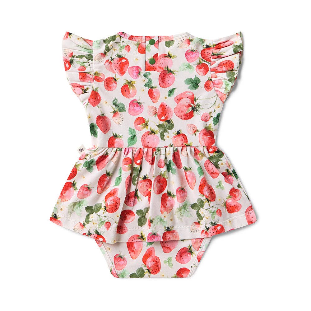 Strawberry Short Sleeve Organic Dress: Size 5