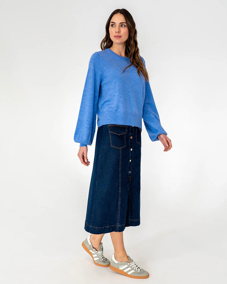 Elms and King Morton Skirt Dark Denim