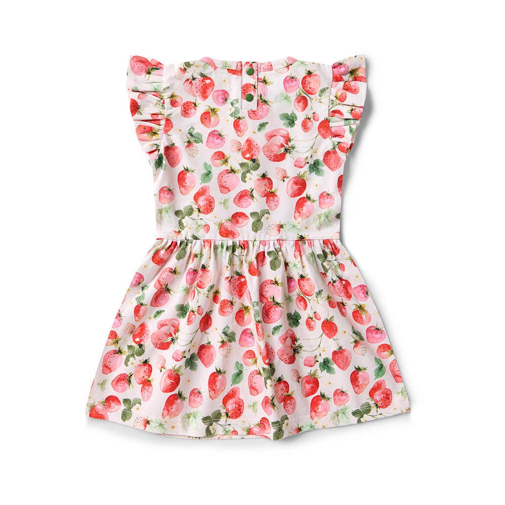 Strawberry Short Sleeve Organic Dress: Size 5