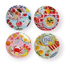 Melamine Plates Italian Summer Set of Four