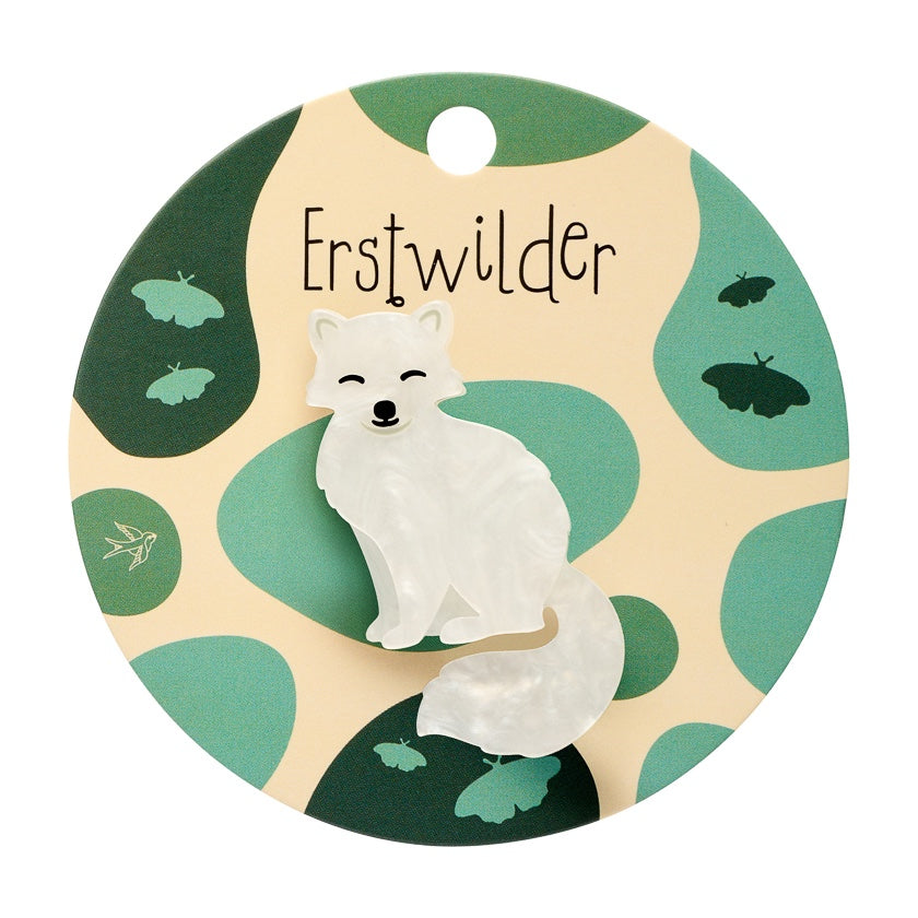 Erstwilder Arctic Fox Simplified Mini Brooch