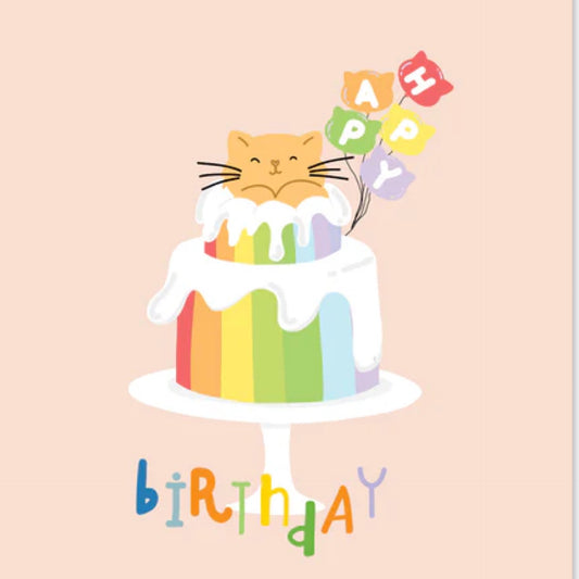 Happy Birthday Rainbow Cat Cake