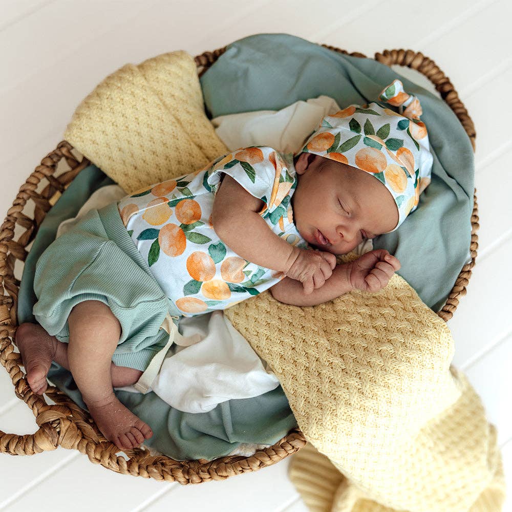 Citrus Squeeze Short Sleeve Organic Bodysuit: 6-12 Months (0)