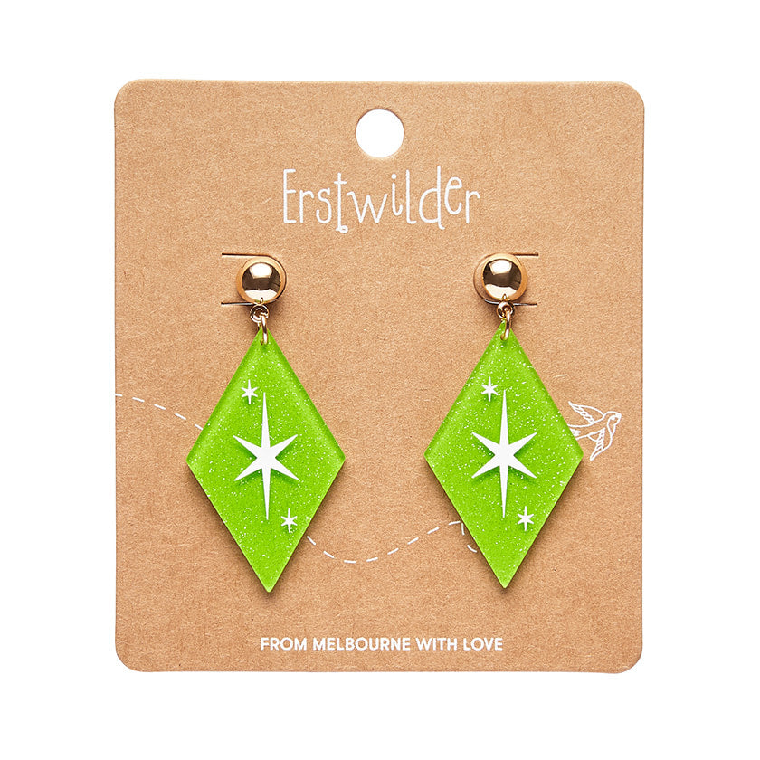 Atomic Diamond Drop Earrings - 4 colours available