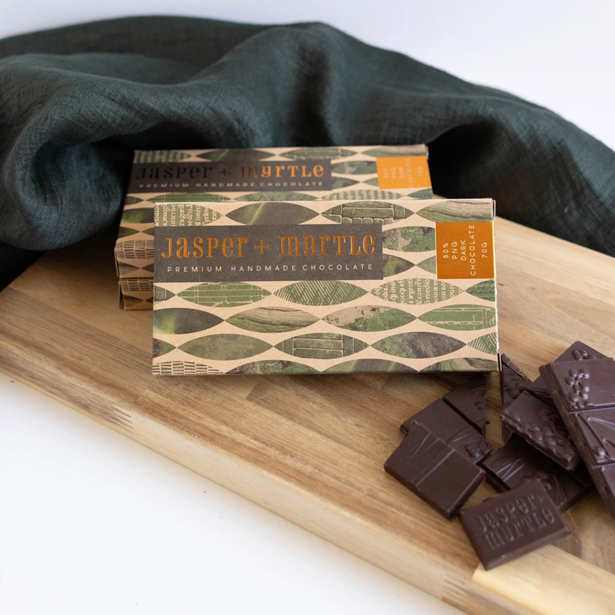 Jasper + Myrtle 80% PNG Dark Chocolate 70g