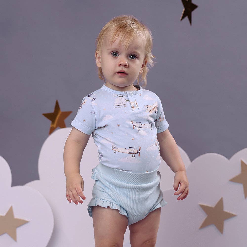 Taking Flight Short Sleeve Organic Bodysuit: 6-12 Months (0)