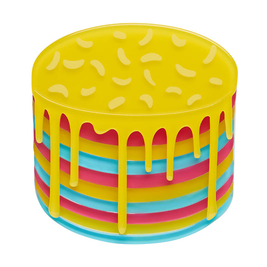 Rainbow cake brooch