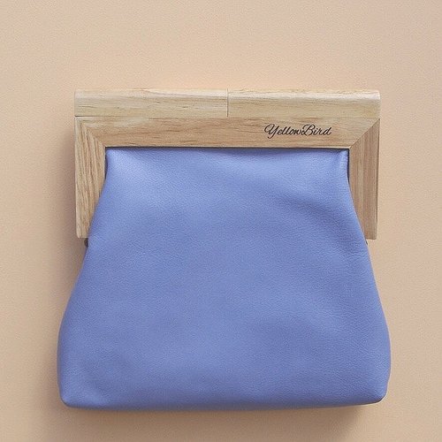 Spring Blue Evelyn Leather Clutch