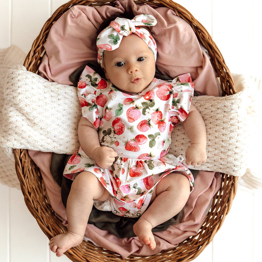 Strawberry Short Sleeve Organic Dress: Size 5