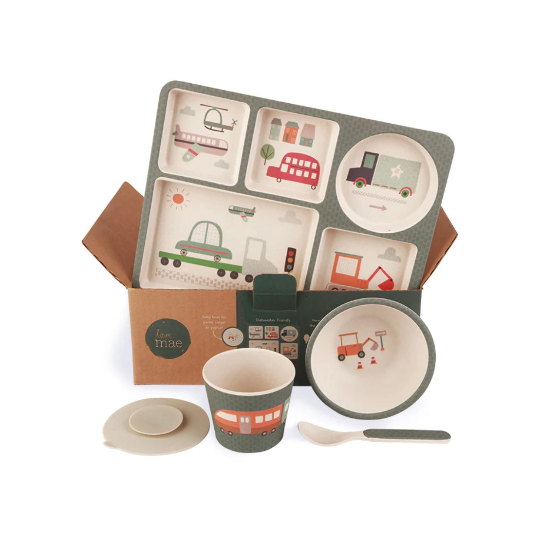 Divided Plate Set - Trucks and Diggers