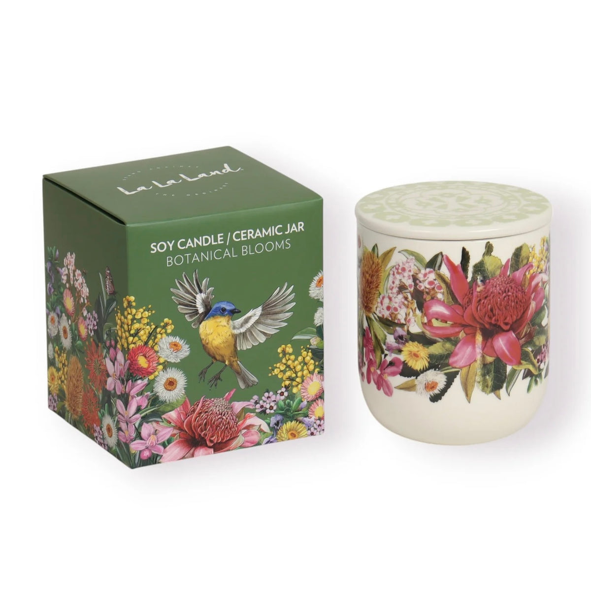 La La Land Soy Candle Ceramic Jar Botanical Blooms