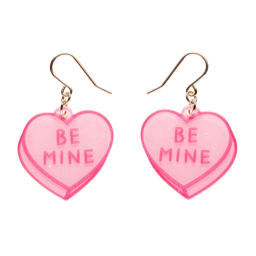Erstwilder Candy Heart Drop Earrings - Pink