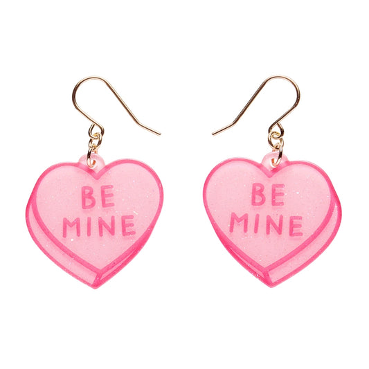 Erstwilder Candy Heart Drop Earrings - Pink