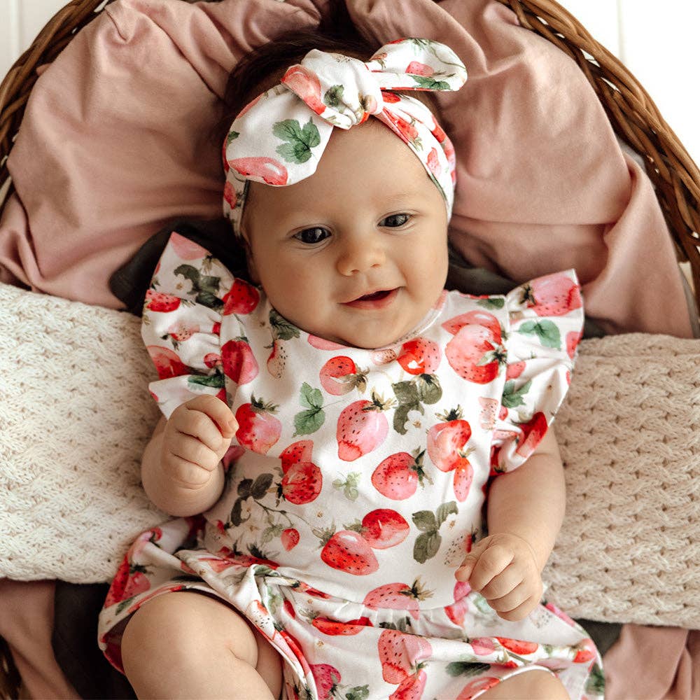 Strawberry Short Sleeve Organic Dress: Size 5