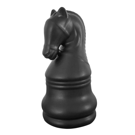 Black Ceramic Knight Chess Piece