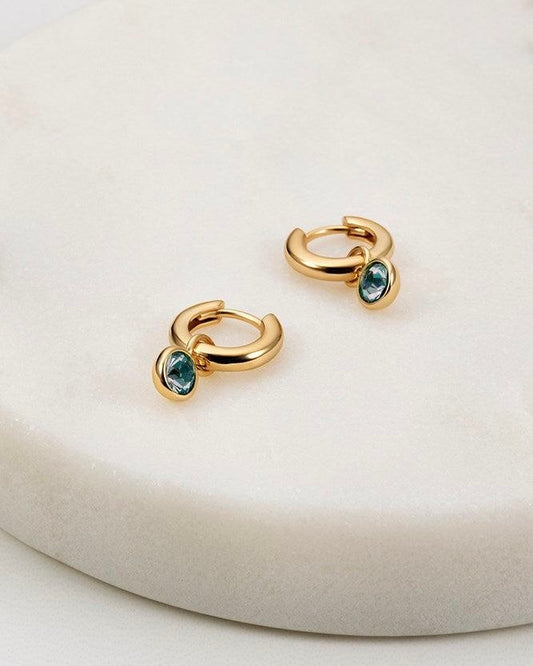 Tess Earrings Gold/Sea