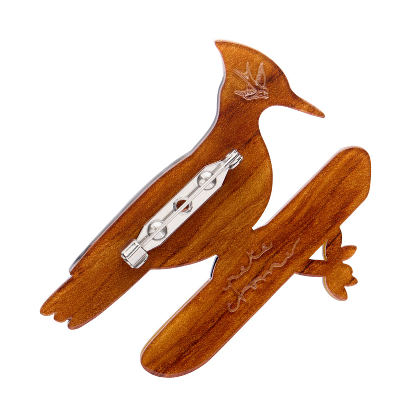 Pete Cromer The Persistent Pileated Woodpecker Brooch