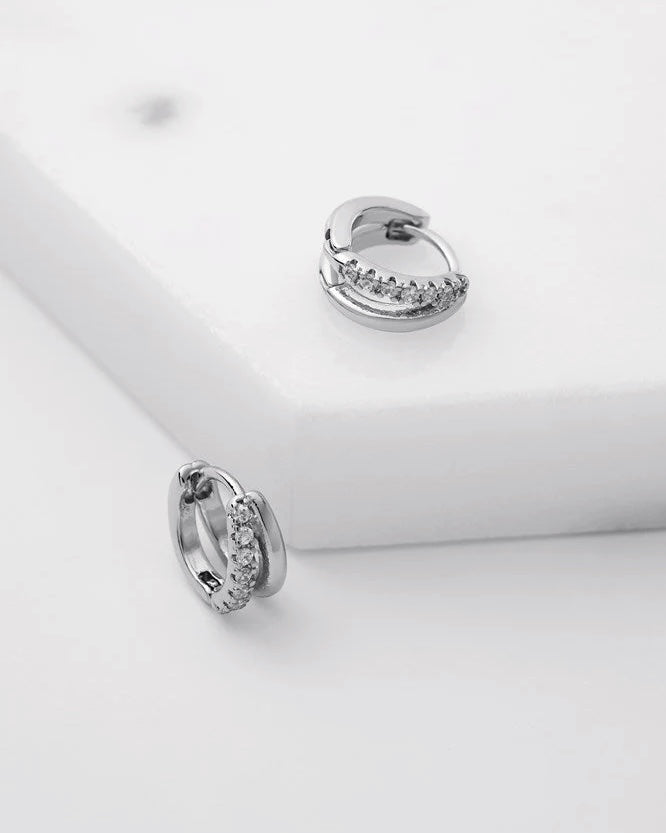 Molly Huggie Silver Earrings