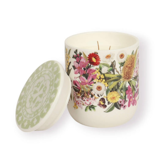 La La Land Soy Candle Ceramic Jar Botanical Blooms