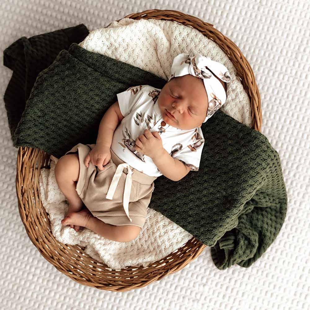 Koala Short Sleeve Organic Bodysuit: Newborn (0000)