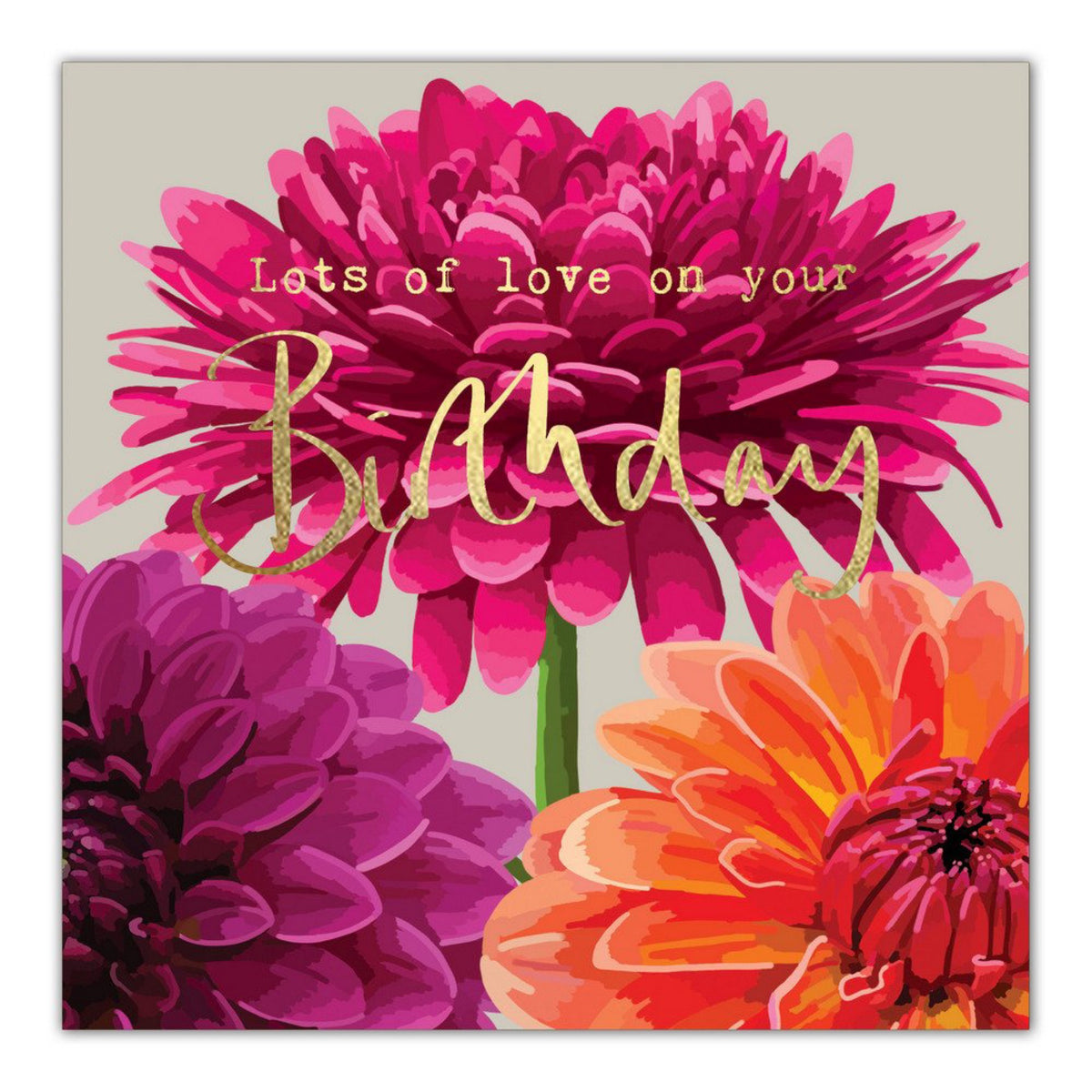 Sarah Kelleher Lots of Love Birthday Botanical Golds Card