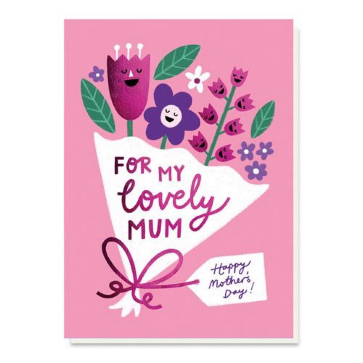 For My Lovely Mum Pink Posies Card