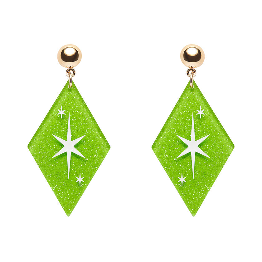 Atomic Diamond Drop Earrings - 4 colours available