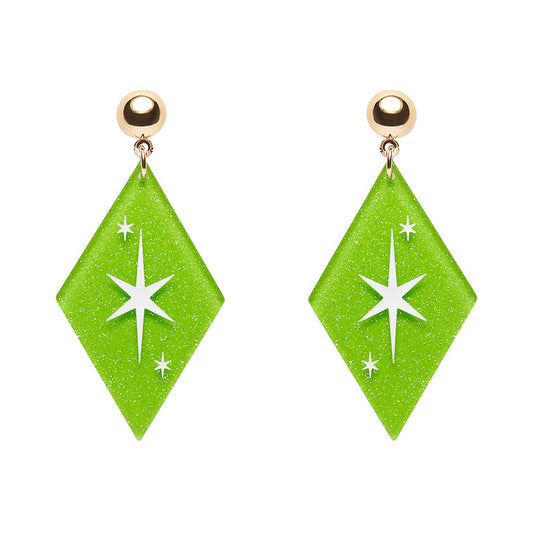Atomic Diamond Drop Earrings - 4 colours available