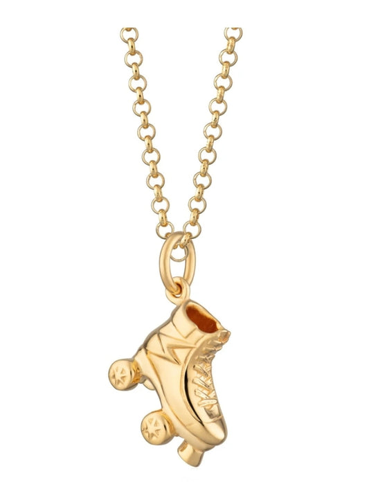 Scream Pretty Roller Skate Necklace - Gold Plated