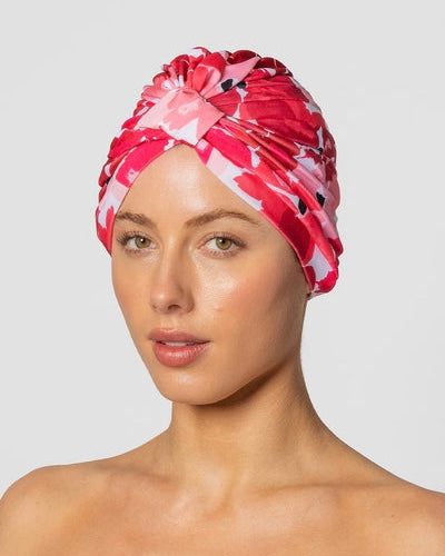 AMELIE Turban Style Shower Cap - Poppy Rosso