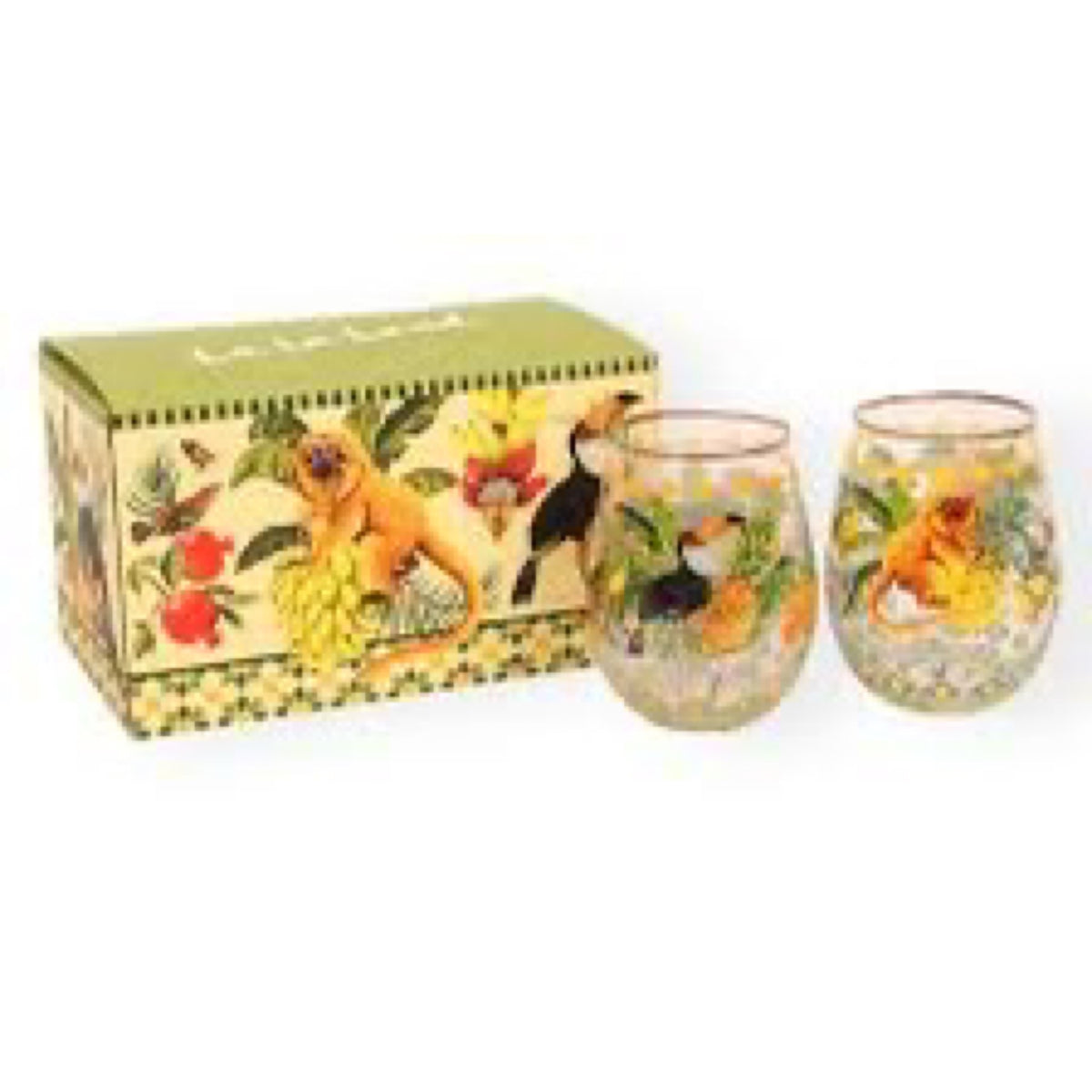 Glass Tumbler Large Set of 2 - Brazilian Summer