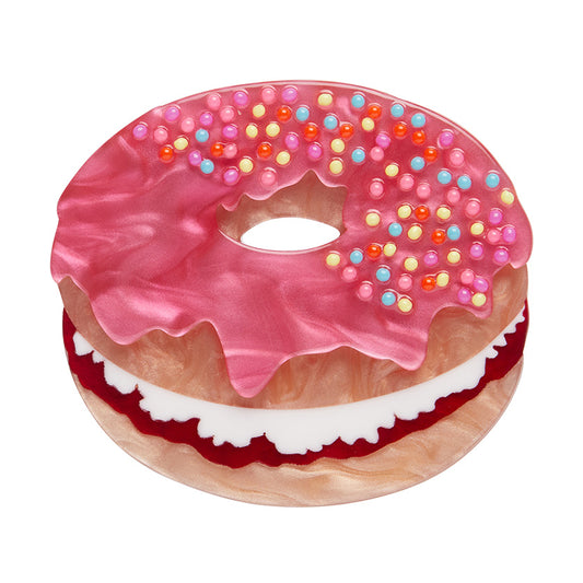 Donut cake brooch