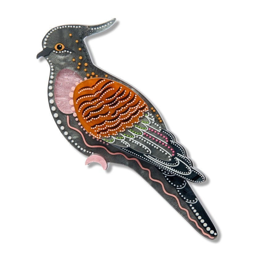 Brooke Sutton  Kulupatji (Crested Pigeon) Brooch