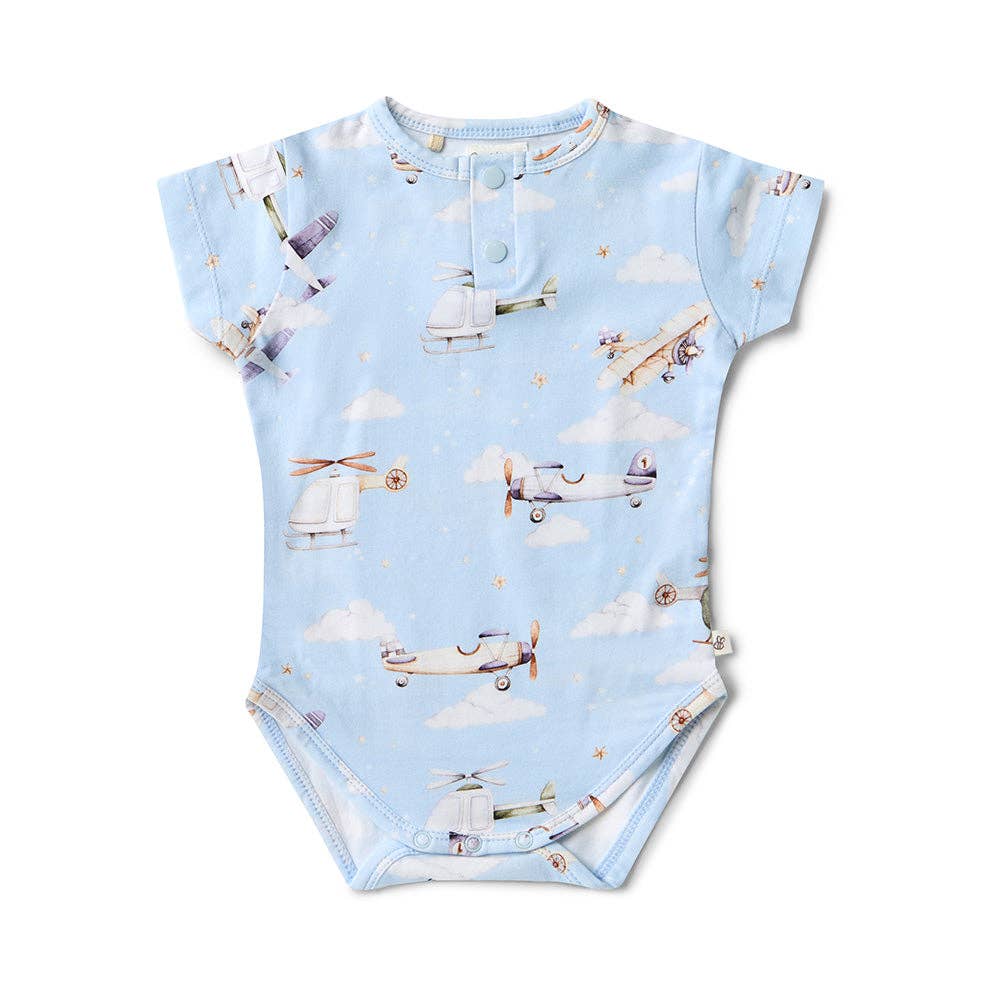 Taking Flight Short Sleeve Organic Bodysuit: 6-12 Months (0)
