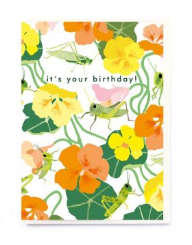 Noi It’s Your Birthday flowers and grasshoppers CF003