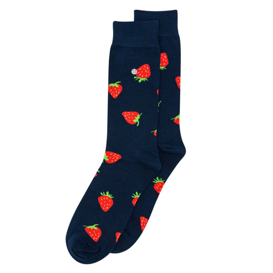 Alfredo Gonzales Strawberry Socks Navy - Medium