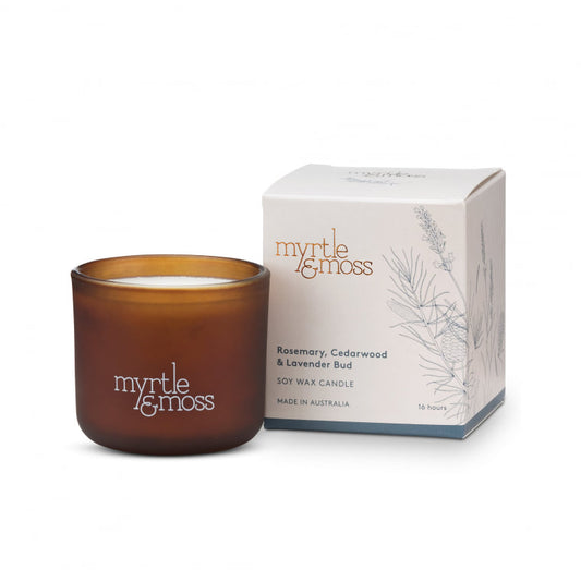 Myrtle and Moss Soy Wax Candle  - Rosemary Cedarwood and Lavender Bud