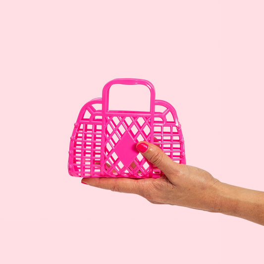 Sunjellies Berry Pink Mini Retro Basket