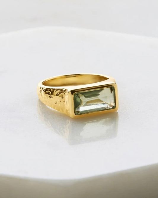 Annabelle Ring Gold/Green Amathyst - Available Size 8 or 9
