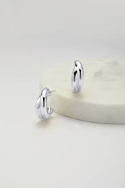 Peyton Hoop Silver Earrings